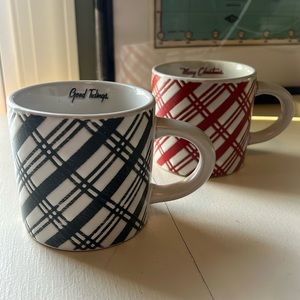 NEW ✨Hearth & Hand with Magnolia✨ Set (2) - 13oz Plaid Stoneware Mugs